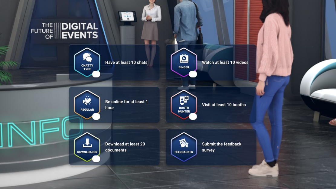 Gamification smart badges virtual career fair