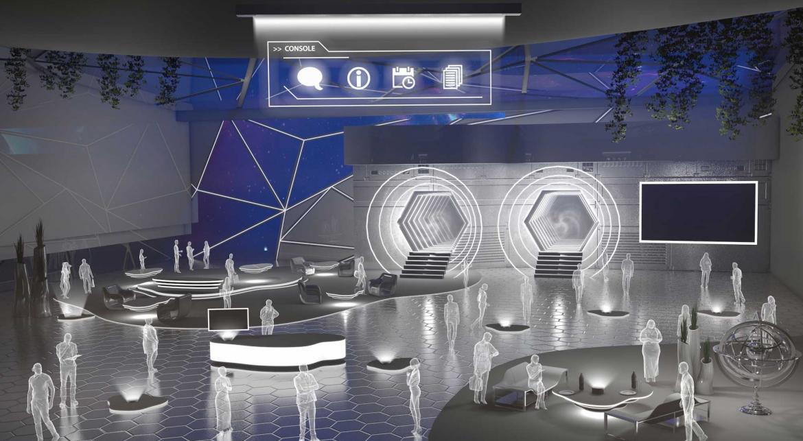 Messehalle im futuristischem Design