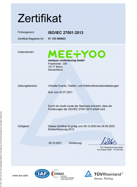 ISO Zertifikat DE