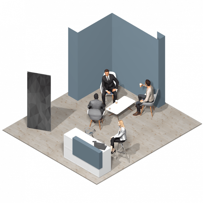 MEETYOO GO Isometric Booth Design in grey MEETYOO GO Isometric Booth Design in grey