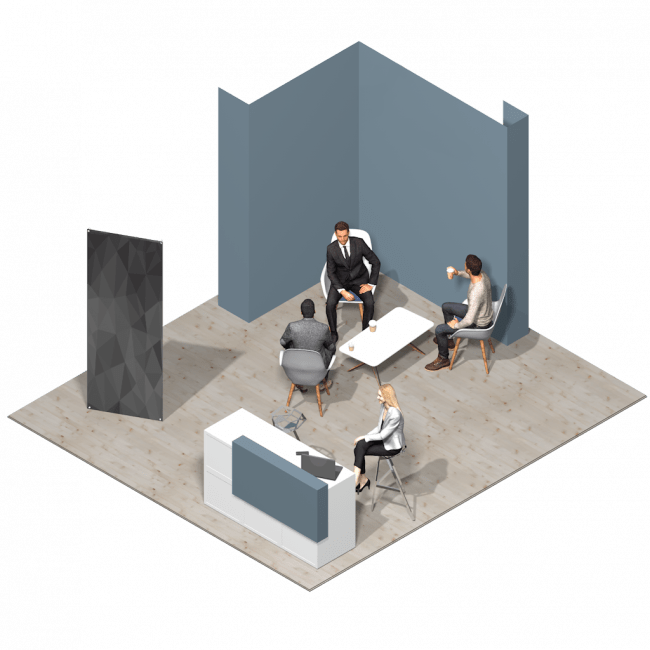 MEETYOO GO Isometric Booth Design in grey