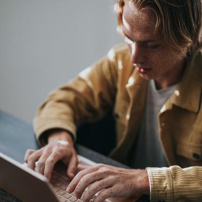 Man working on laptop