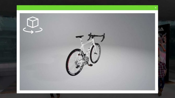 Un vélo dans l'outil de visualisation d'objets 3D MEETYOO