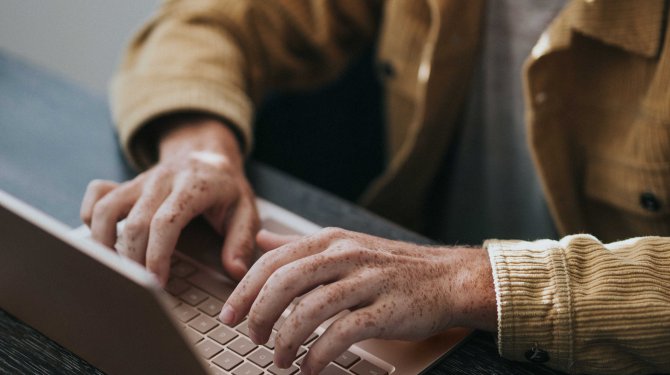 Man working on laptop